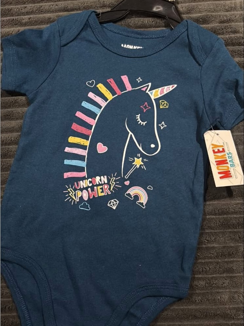Navy Unicorn Graphic One-Piece for Kids